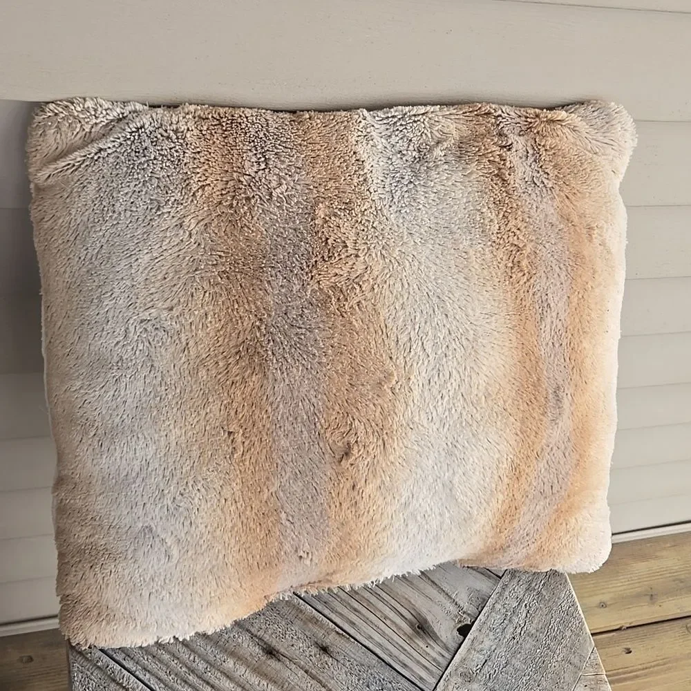 Cozy Tan and Cream Fuzzy Soft Couch Bed Comfy Y2k Pillow One Unisex Home House